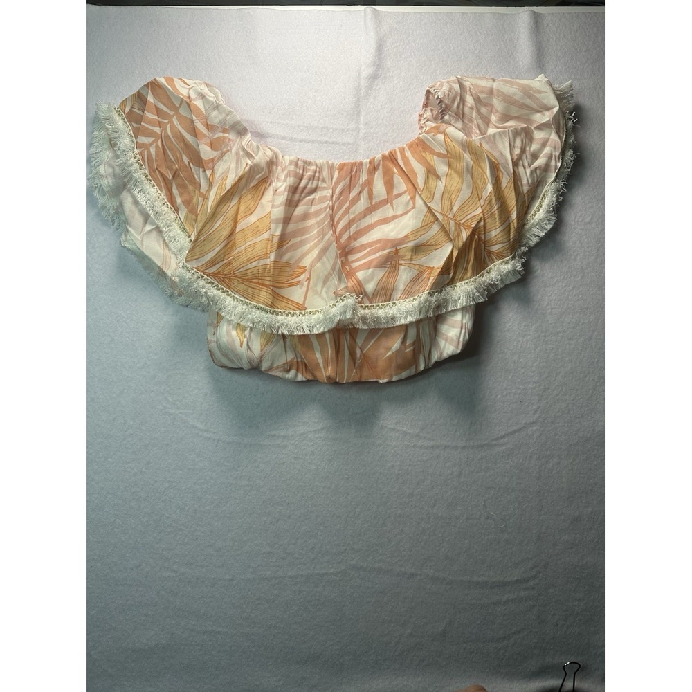 On Twelfth Women's Off Shoulder Crop Top Short Sleeve Size L